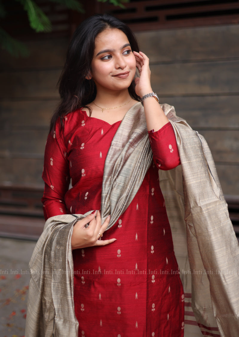 Ruby Carmine Salwar Suit