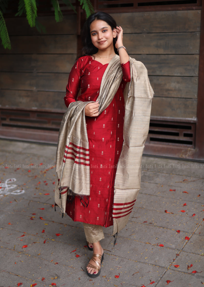 Ruby Carmine Salwar Suit