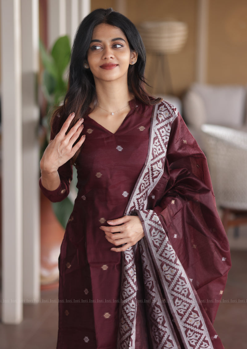 Dusty Petal Top & Dupatta Set