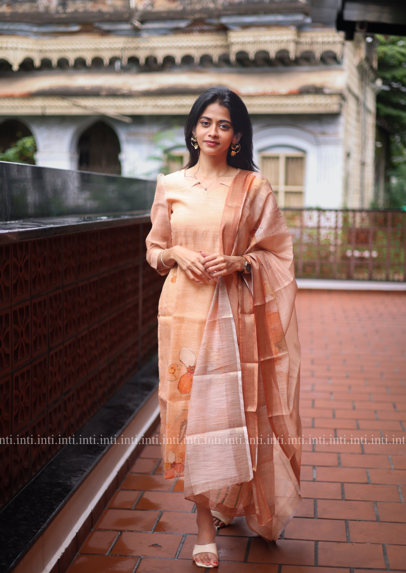 Sunlit Petals Top & Dupatta Set