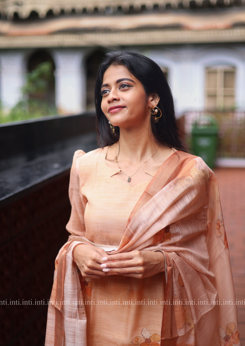 Sunlit Petals Top & Dupatta Set