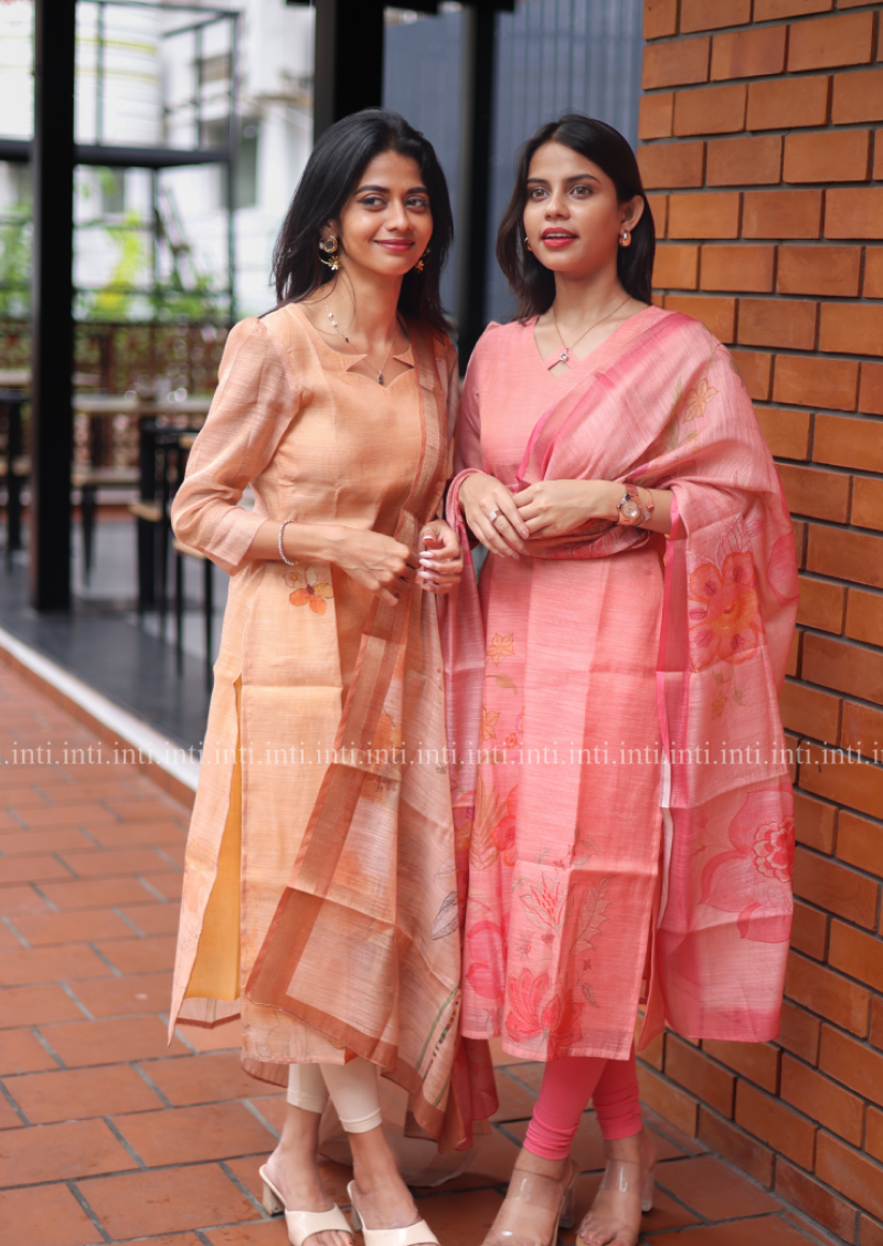 Sunlit Petals Top & Dupatta Set