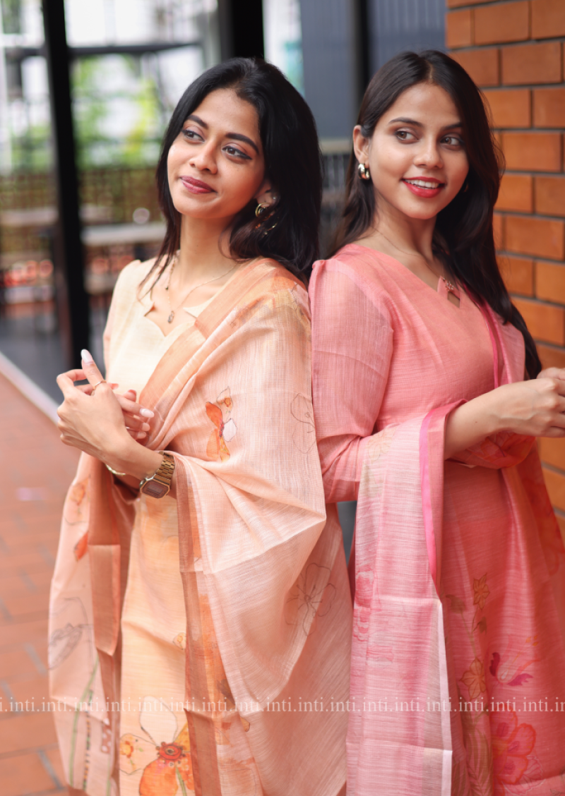 Sunlit Petals Top & Dupatta Set