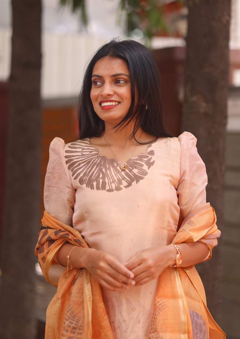 Sunlit Petals Top & Dupatta Set