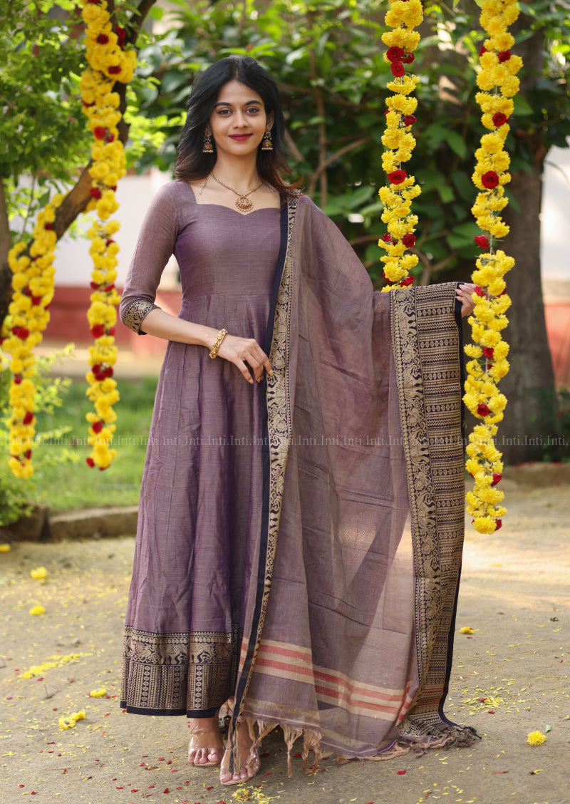 Vintage Plum Anarkali