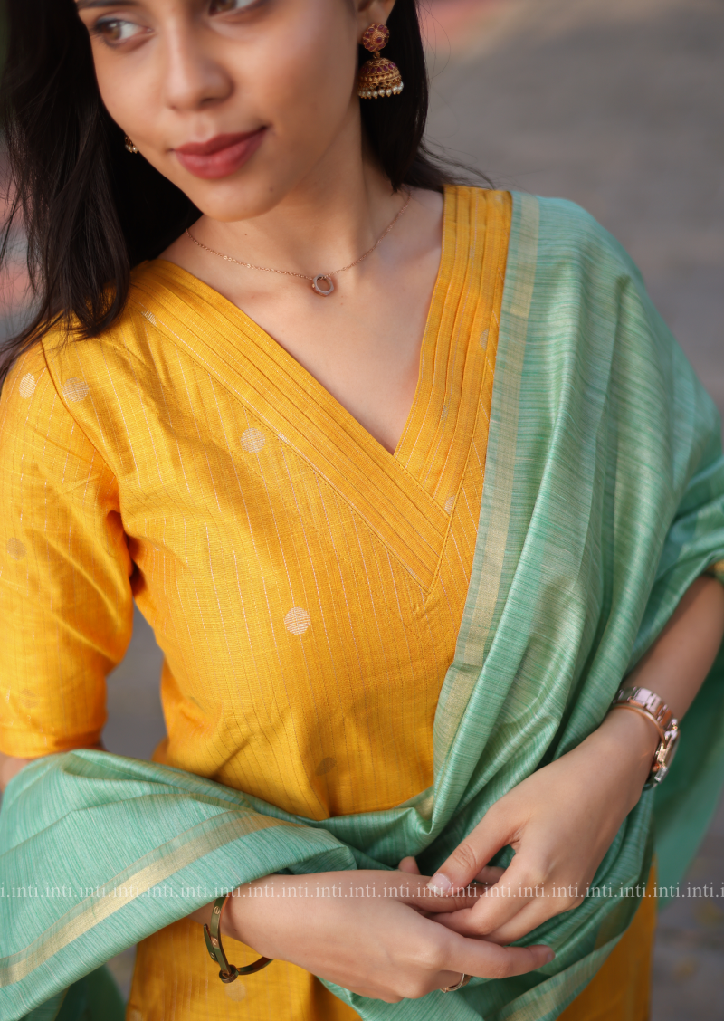 Yellow Delight Top & Dupatta Set