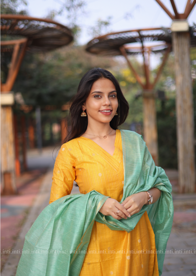 Yellow Delight Top & Dupatta Set