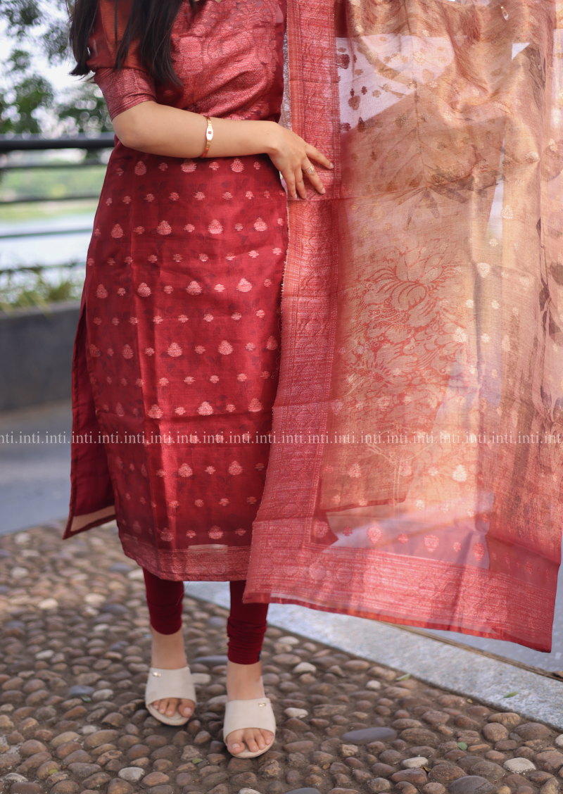 Ruby Blaze Top & Dupatta Set