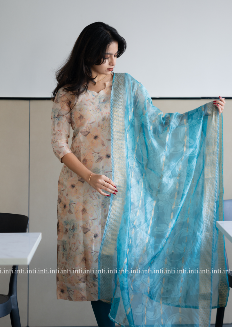 Sky Garden Top & Dupatta Set