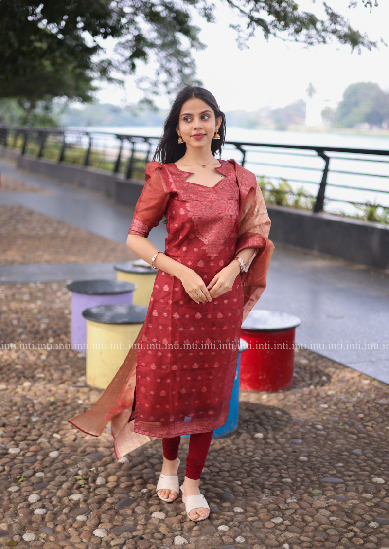 Ruby Blaze Top & Dupatta Set