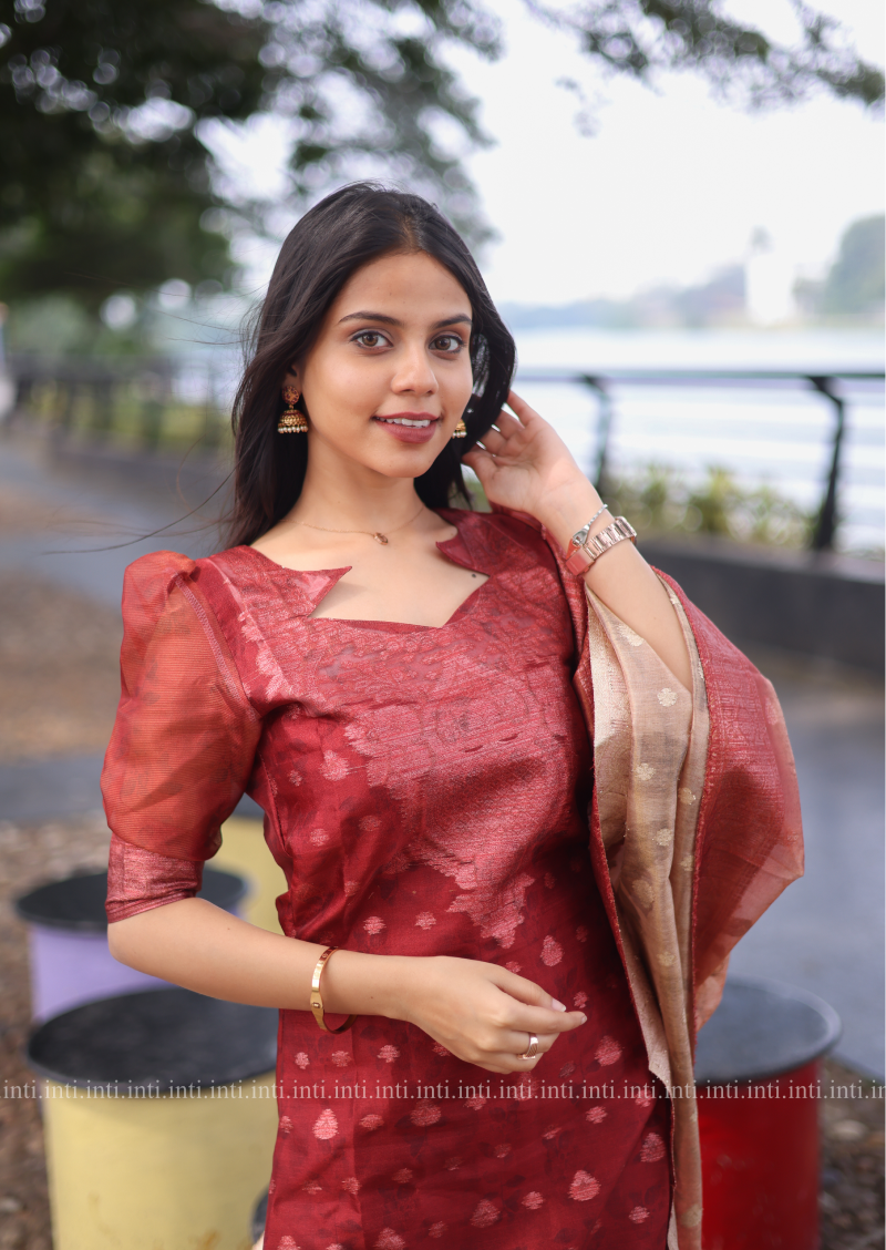 Ruby Blaze Top & Dupatta Set