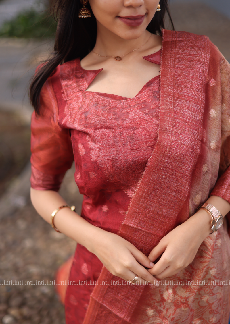 Ruby Blaze Top & Dupatta Set