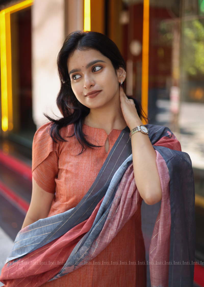 Fawn Cloud Top & Dupatta Set