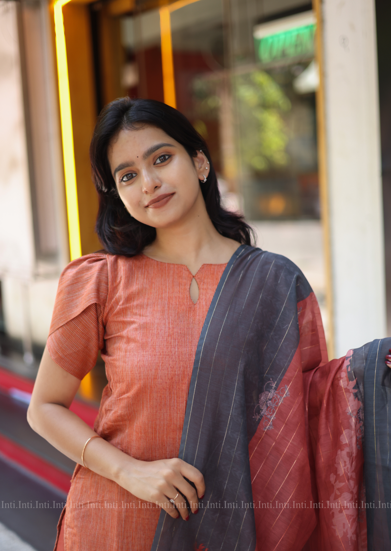 Fawn Cloud Top & Dupatta Set