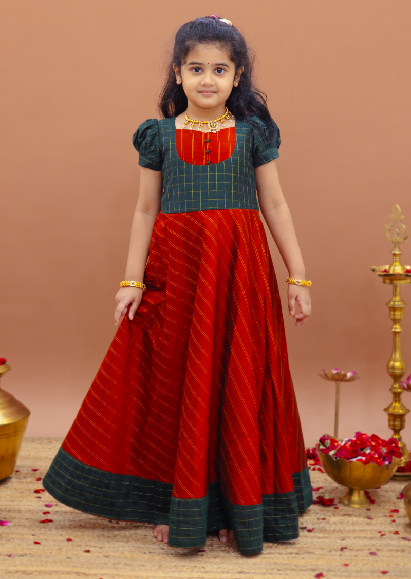 Chutki Checks Kids Frock