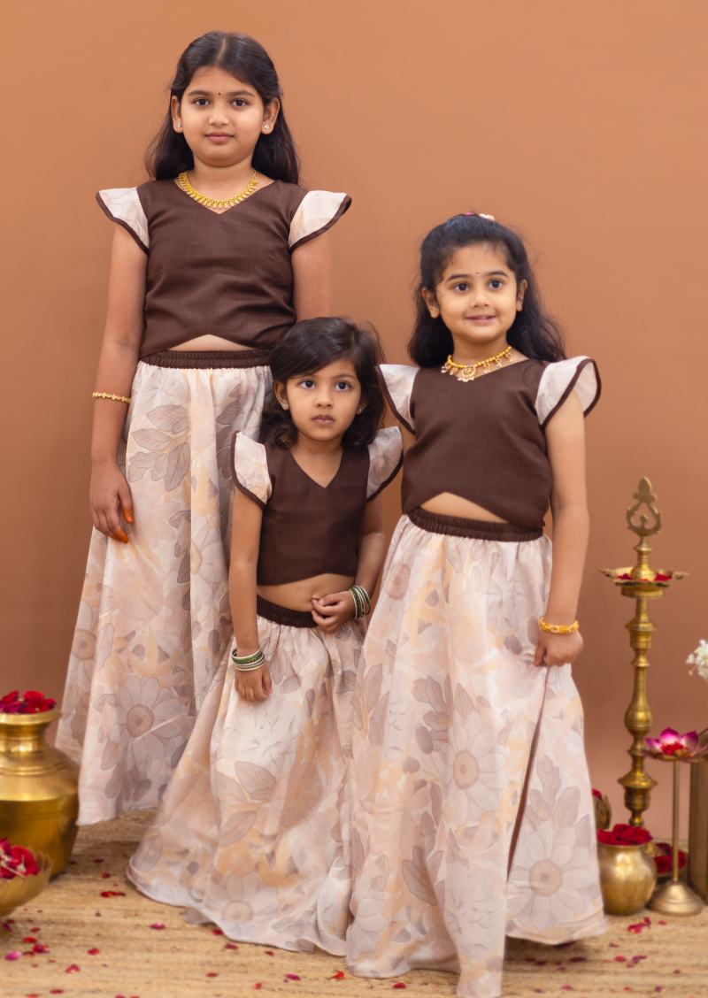 Coco Bean Kids Crop Top & Skirt Set
