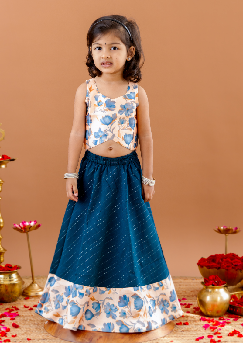 Bluebell Munch Kids Crop Top & Skirt Set