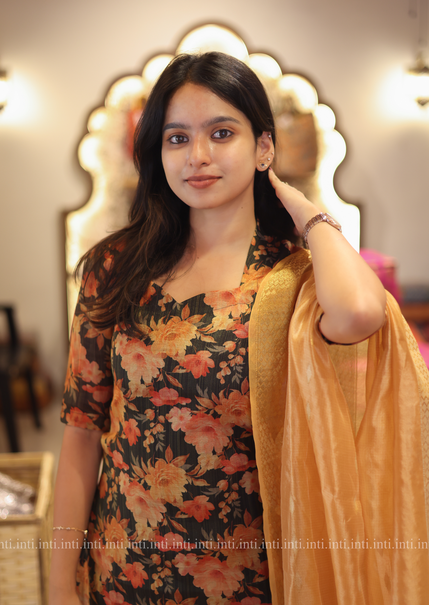 Moss Magic Top and Dupatta Set