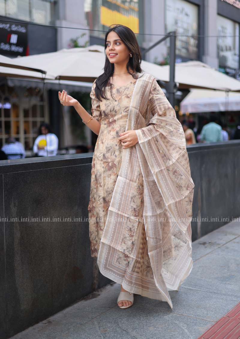 Chestnut Charm Top and Dupatta Set