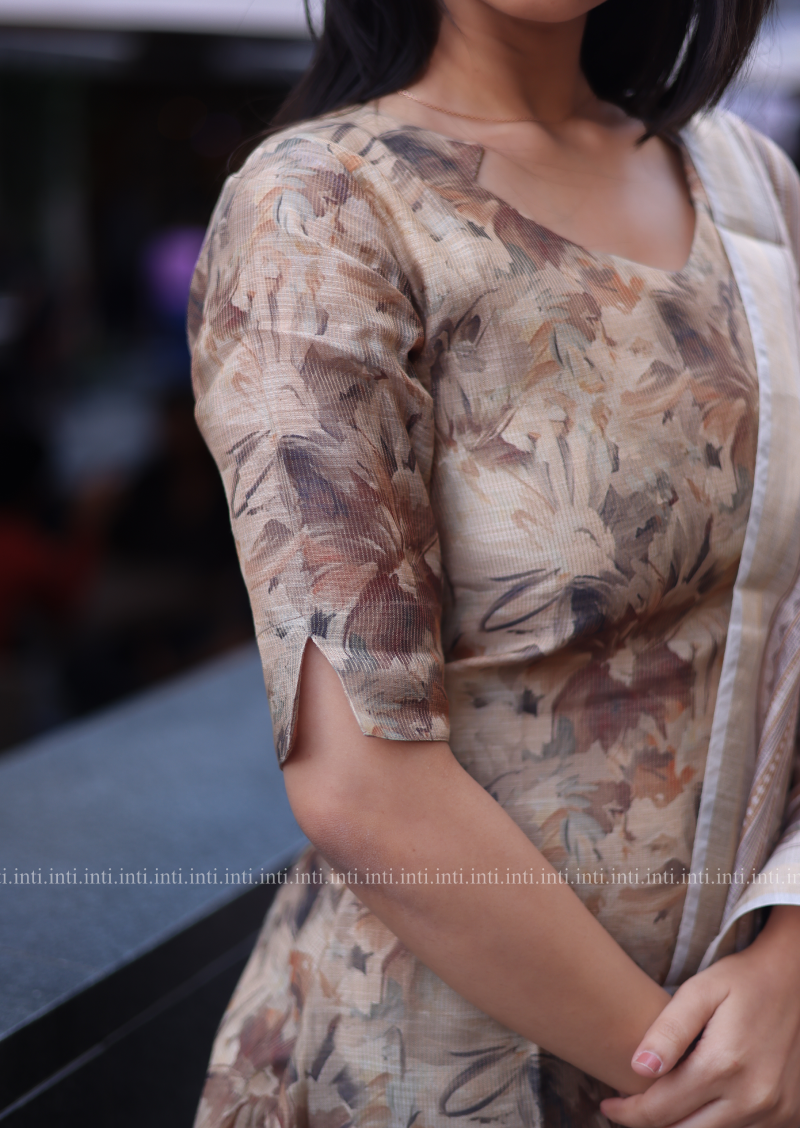 Chestnut Charm Top and Dupatta Set