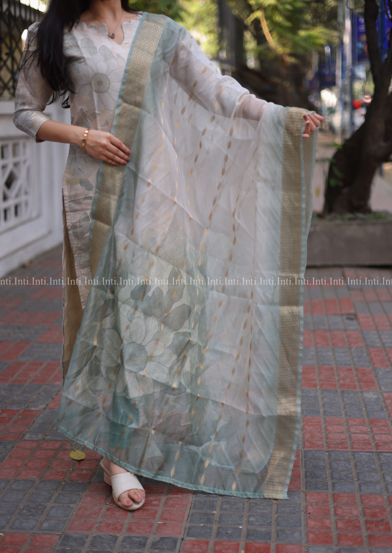Lush Flora Top & Dupatta Set