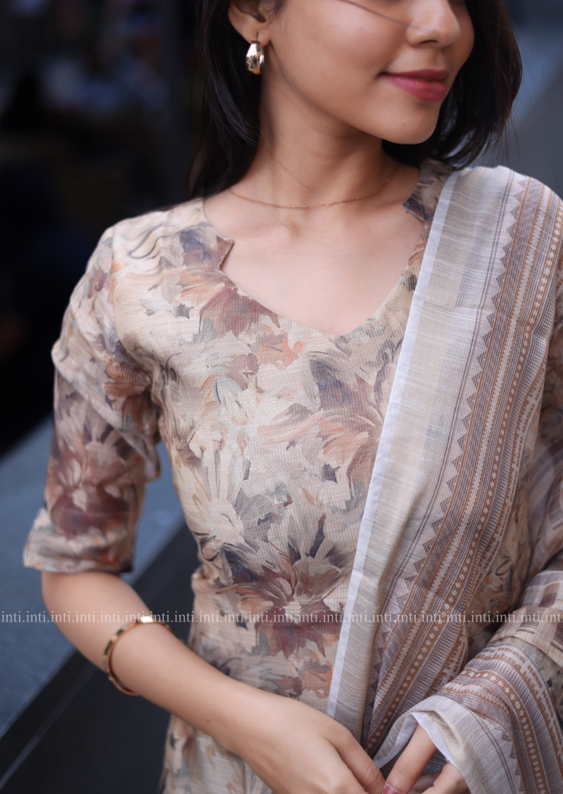 Chestnut Charm Top and Dupatta Set