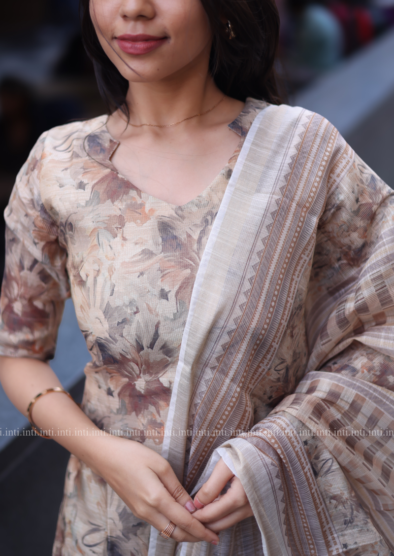 Chestnut Charm Top and Dupatta Set