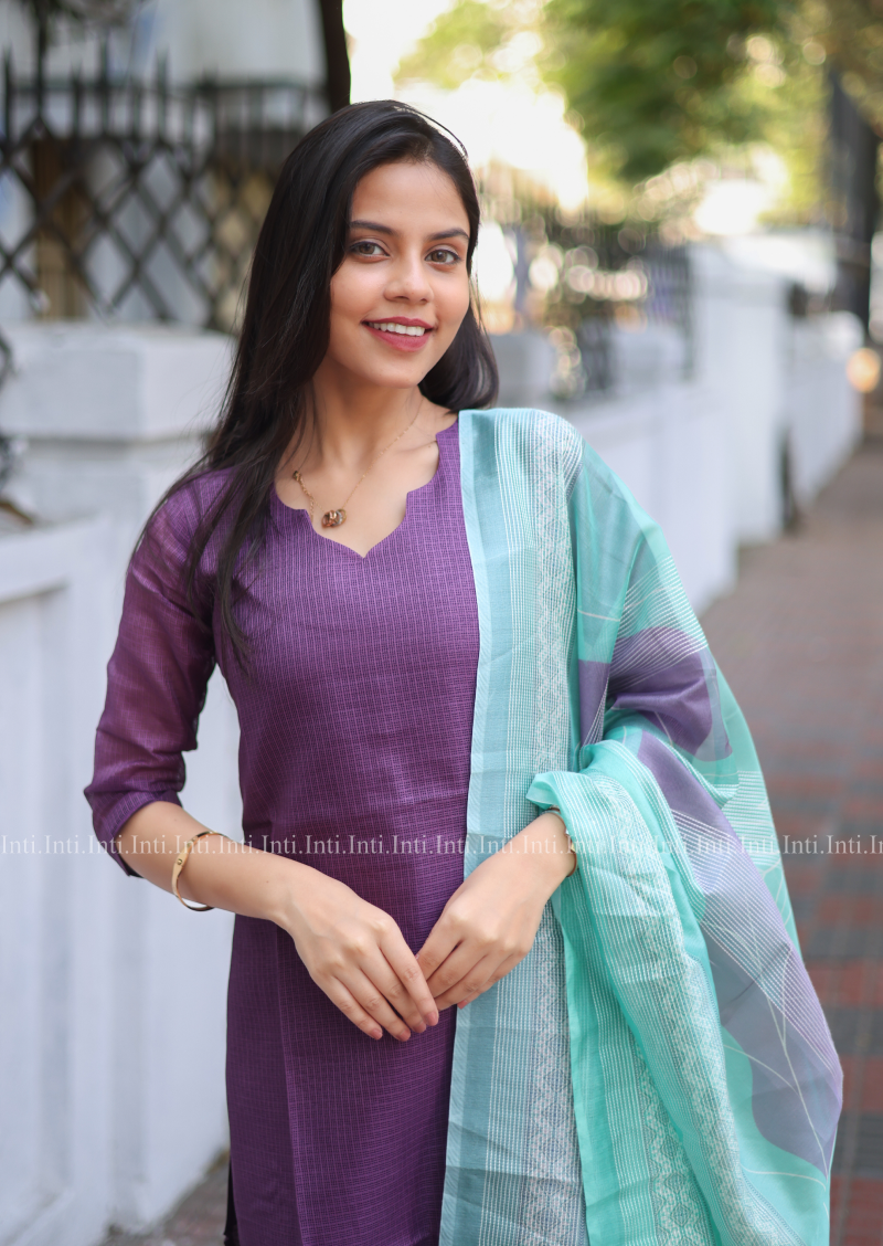 Purple Grace Top And Dupatta Set