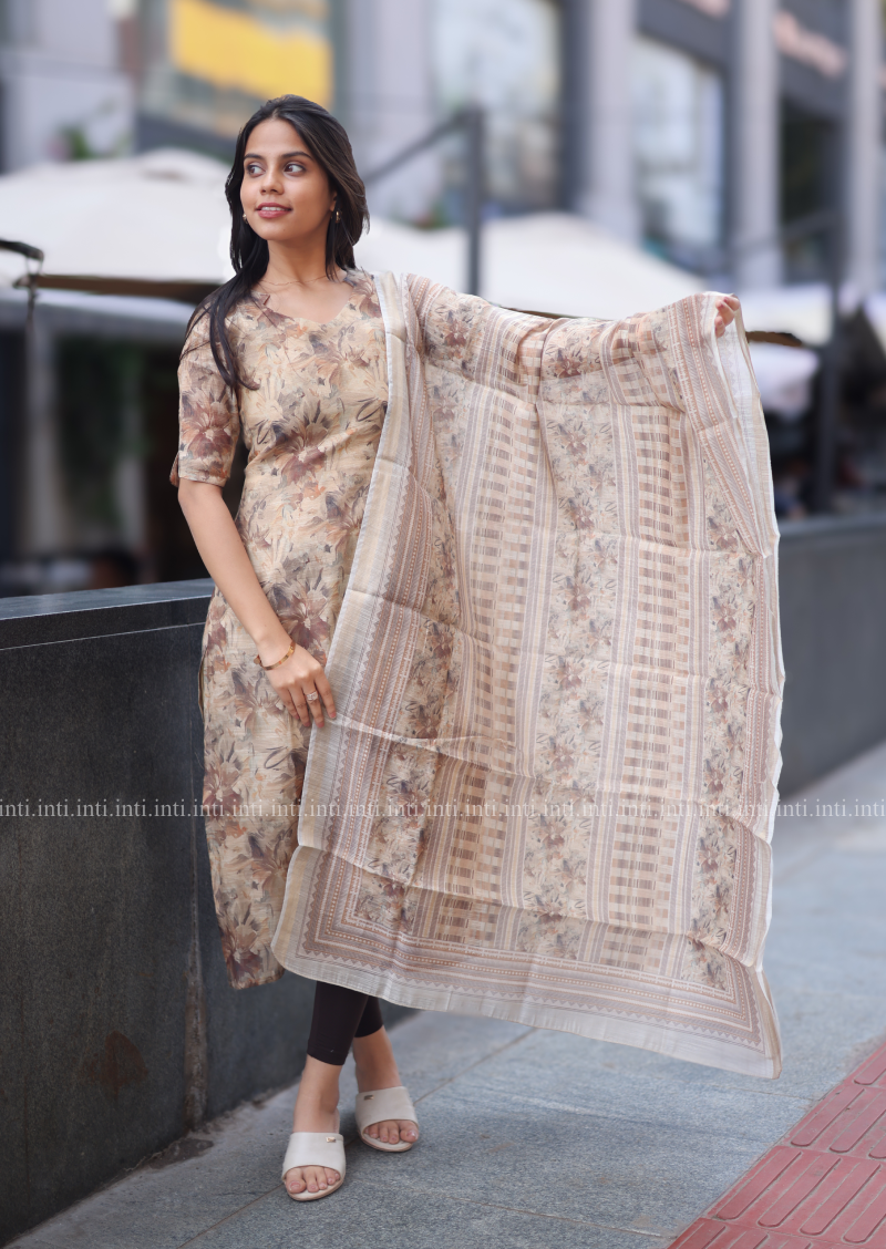 Chestnut Charm Top and Dupatta Set