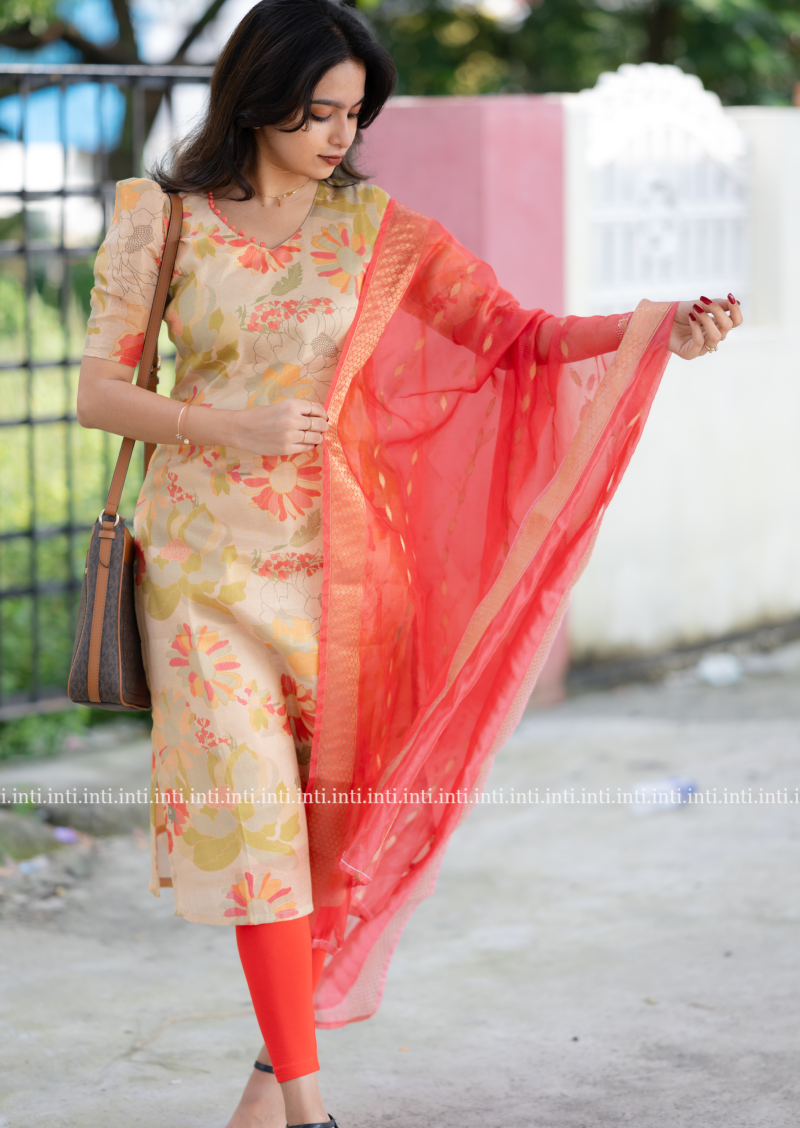 Rosy Glow Top and Dupatta Set