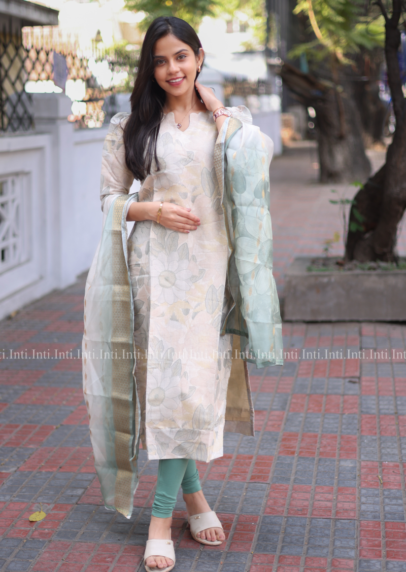 Lush Flora Top & Dupatta Set