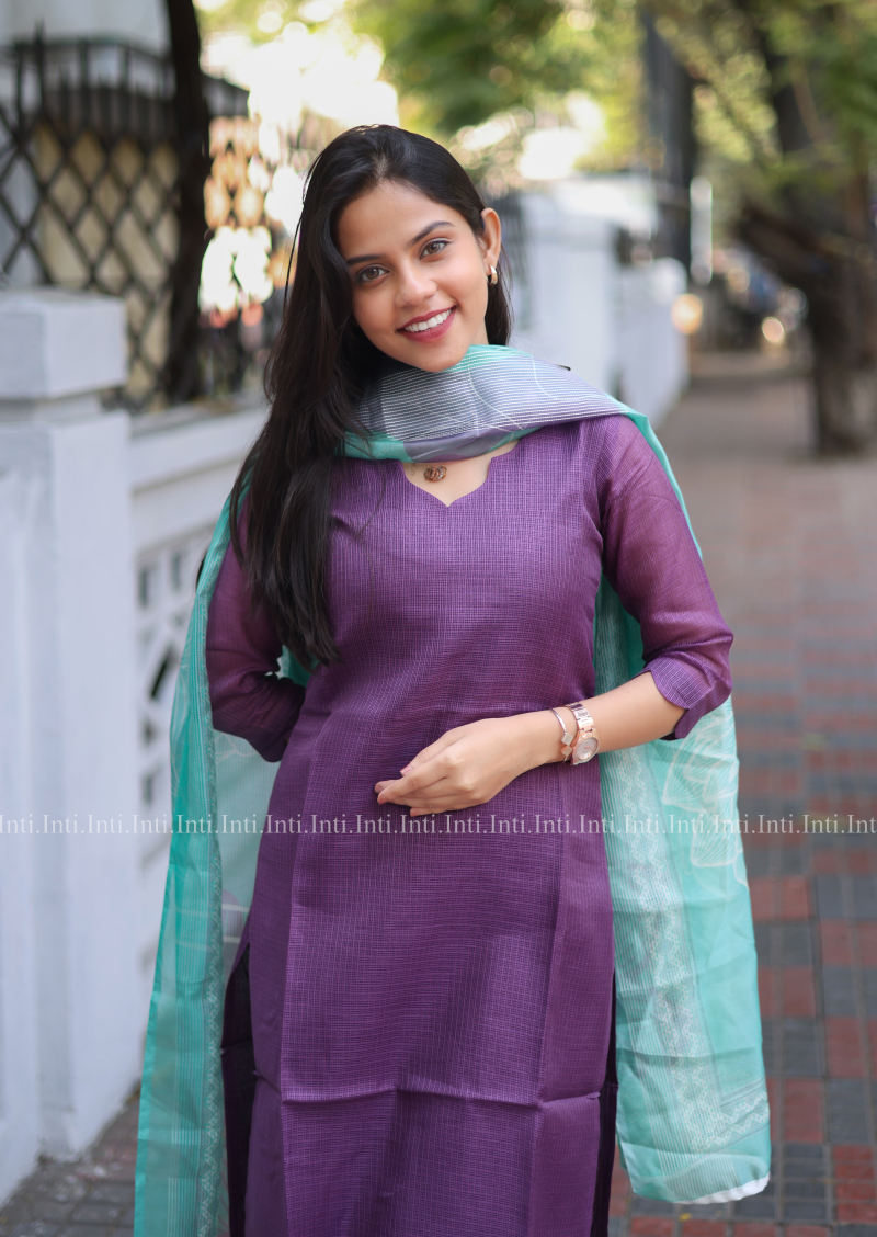 Purple Grace Top And Dupatta Set