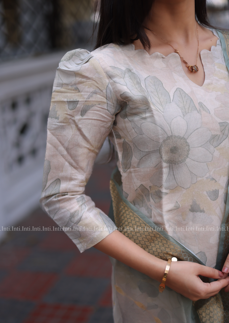 Lush Flora Top & Dupatta Set