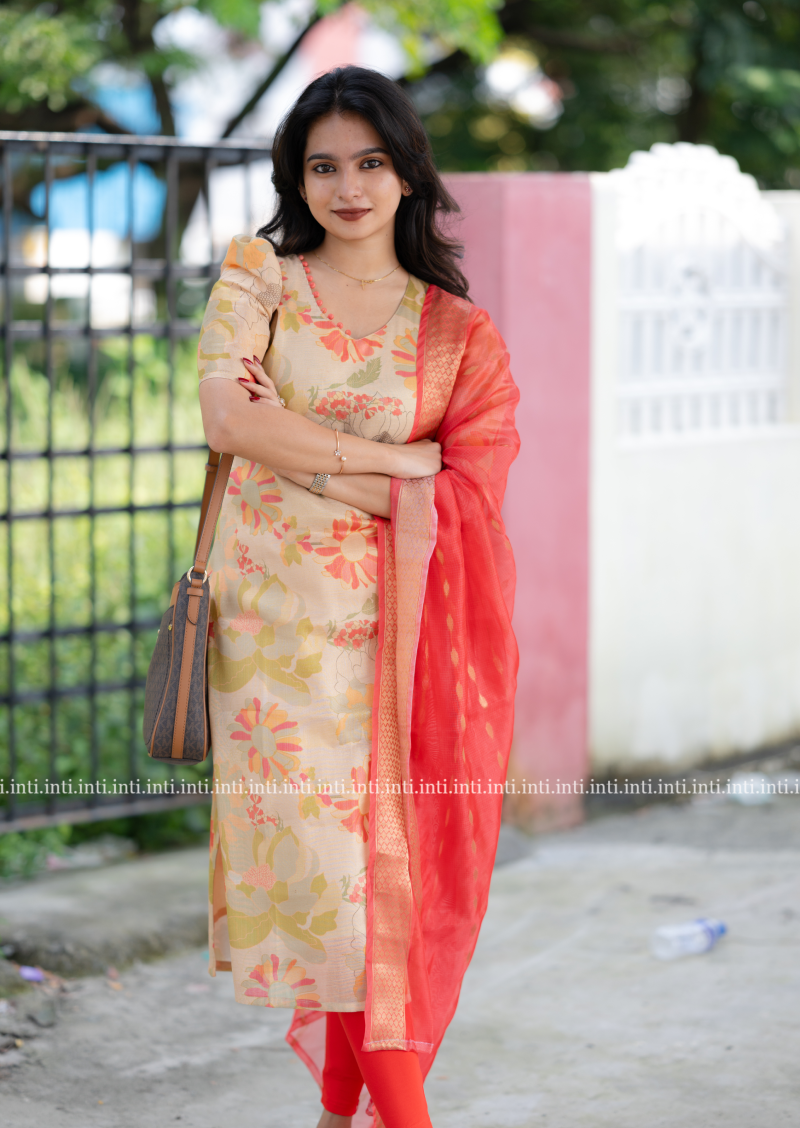 Rosy Glow Top and Dupatta Set