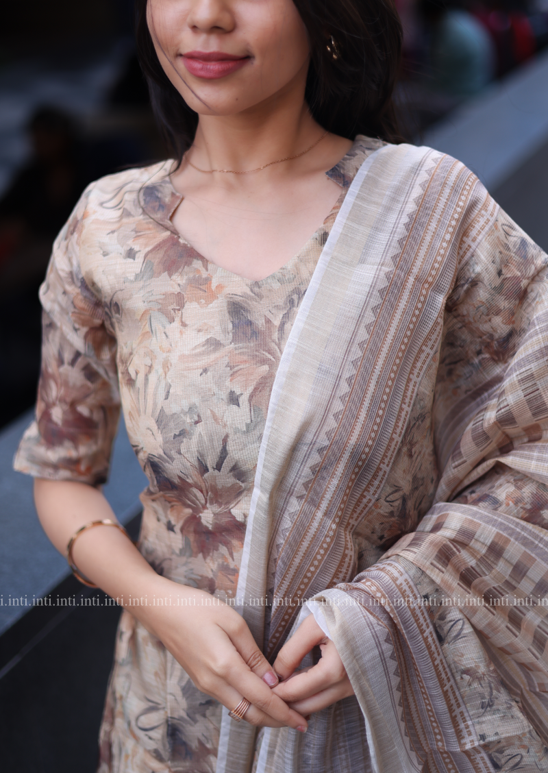 Chestnut Charm Top and Dupatta Set