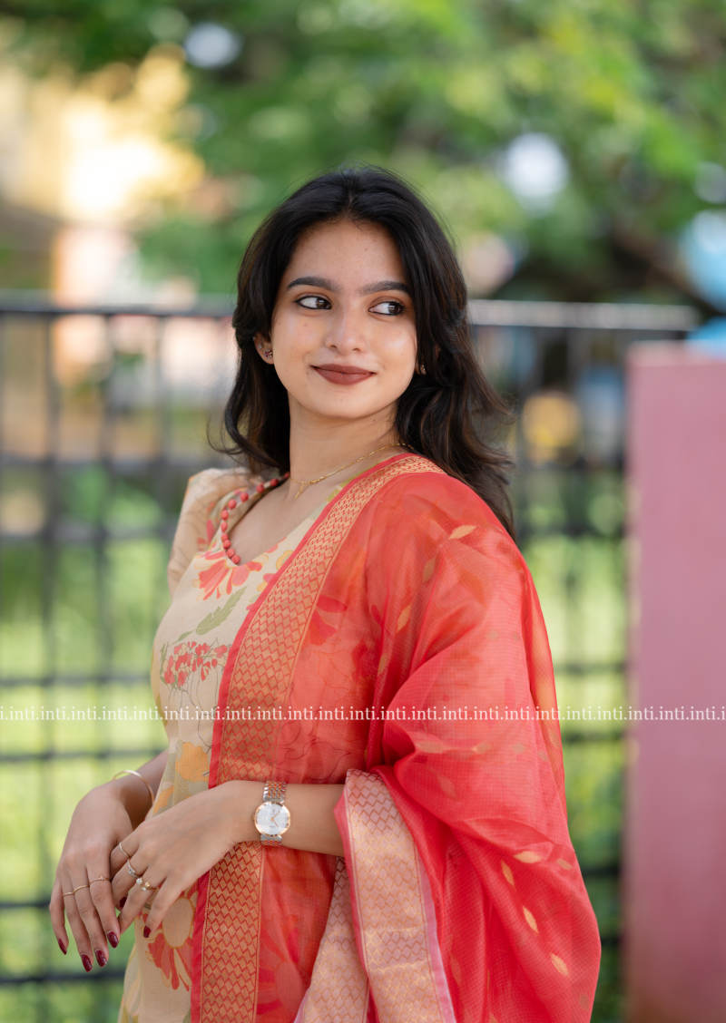 Rosy Glow Top and Dupatta Set