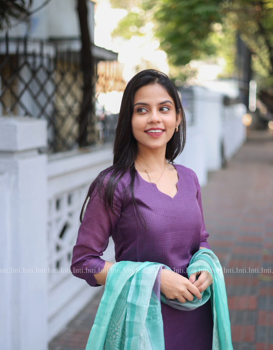 Purple Grace Top And Dupatta Set