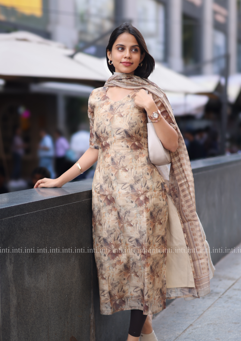 Chestnut Charm Top and Dupatta Set