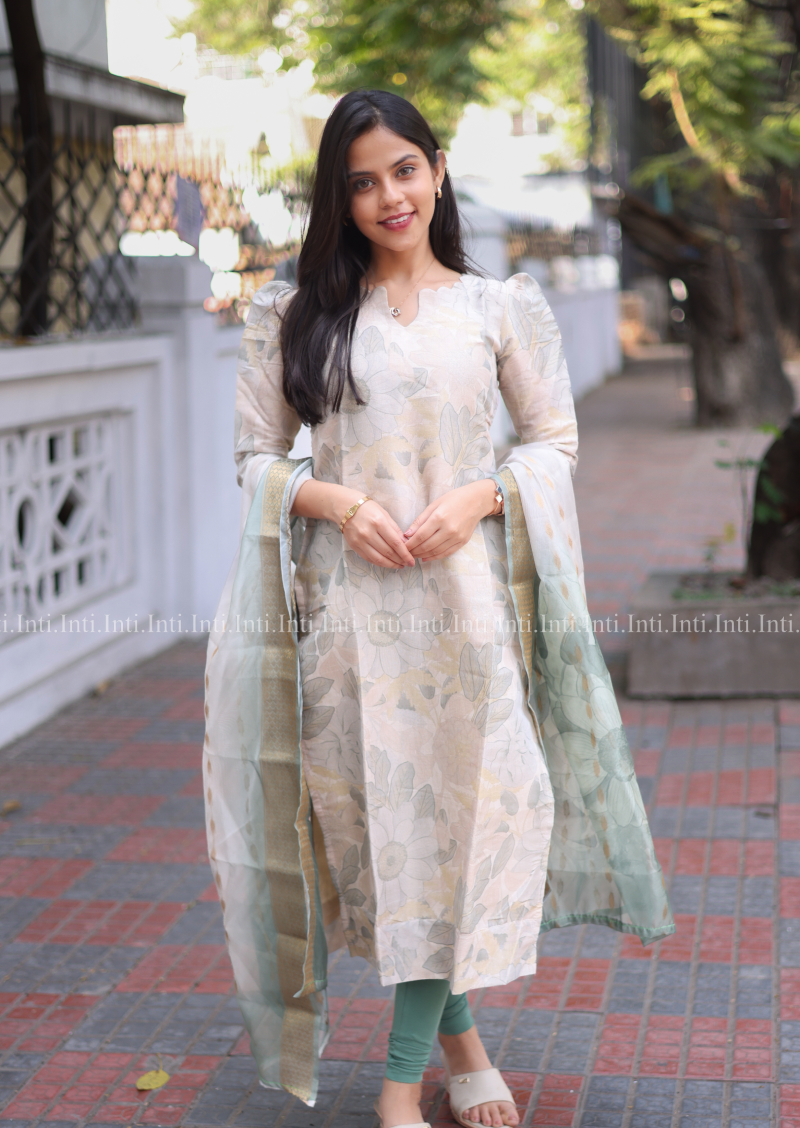 Lush Flora Top & Dupatta Set