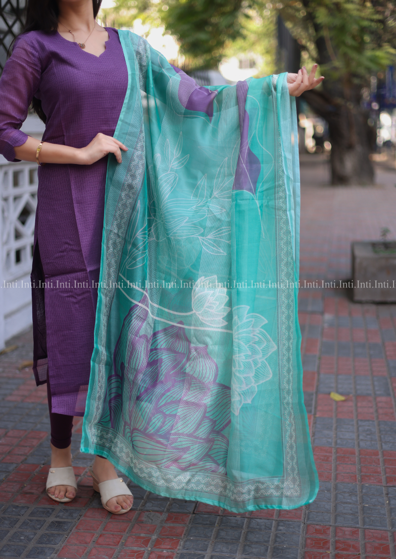 Purple Grace Top And Dupatta Set