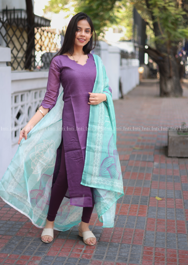Purple Grace Top And Dupatta Set