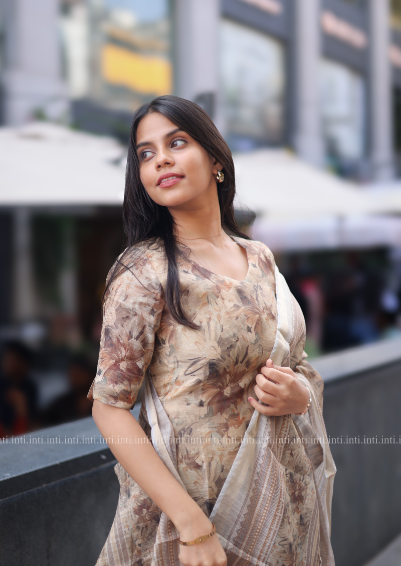 Chestnut Charm Top and Dupatta Set