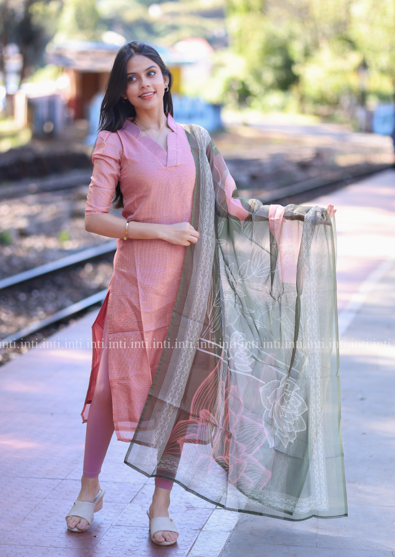 Pastel Harmony Top And Dupatta Set