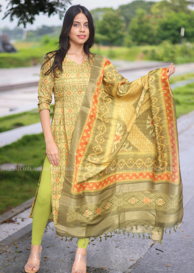 Citrus Splash Top & Dupatta Set