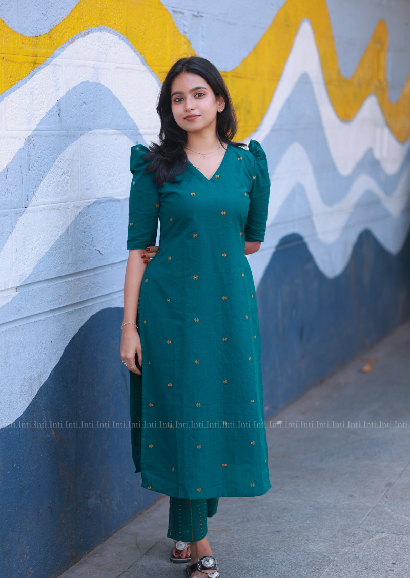 Deep Teal Whimsy Top and Pant Set