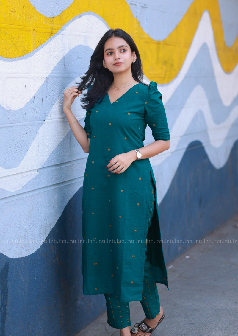 Deep Teal Whimsy Top and Pant Set