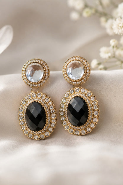 Aabroo Black Earrings