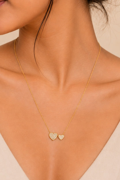 Double Heart Charm Neckchain