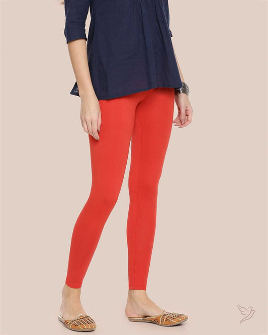 Twin Birds Ankle Legging - Coral Flame
