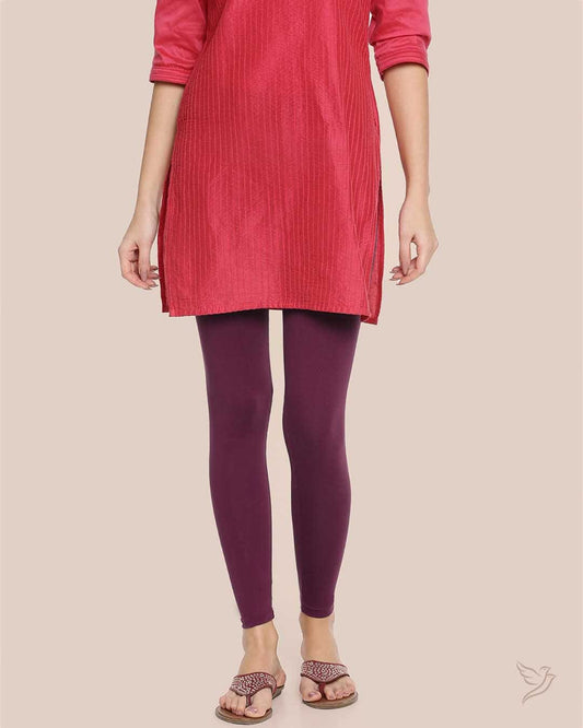 Twin Birds Ankle Legging - Grape Vine
